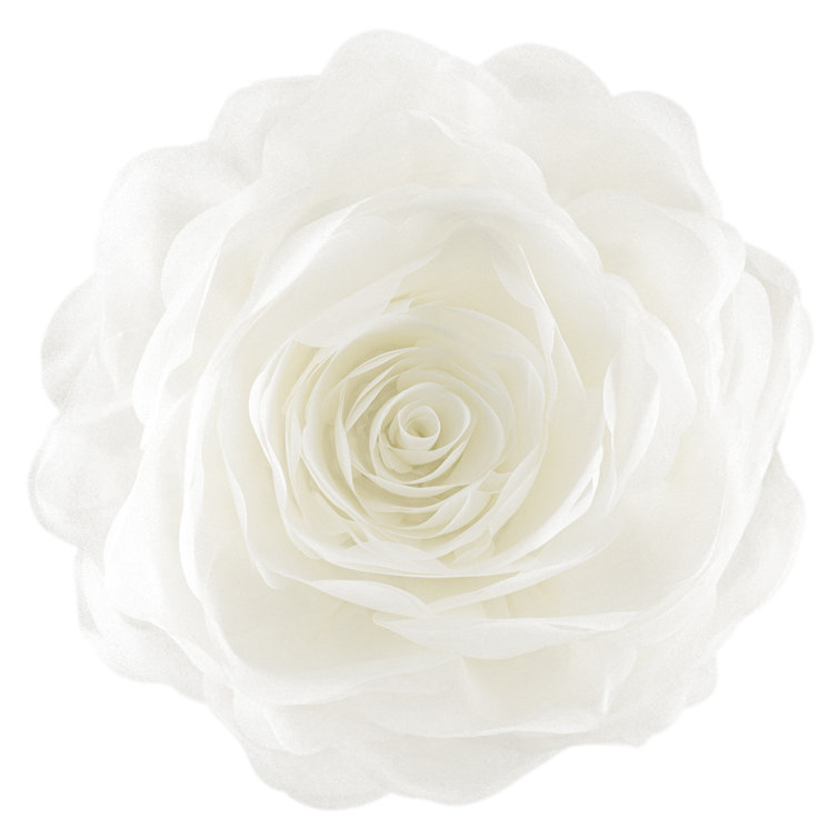 White 2025 rose pillow